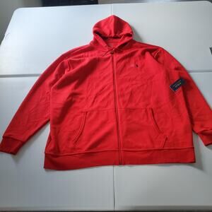 Polo Ralph Lauren Hoodie Mens 3XL Tall Red Full Zip Sweatshirt Big Pony NWT